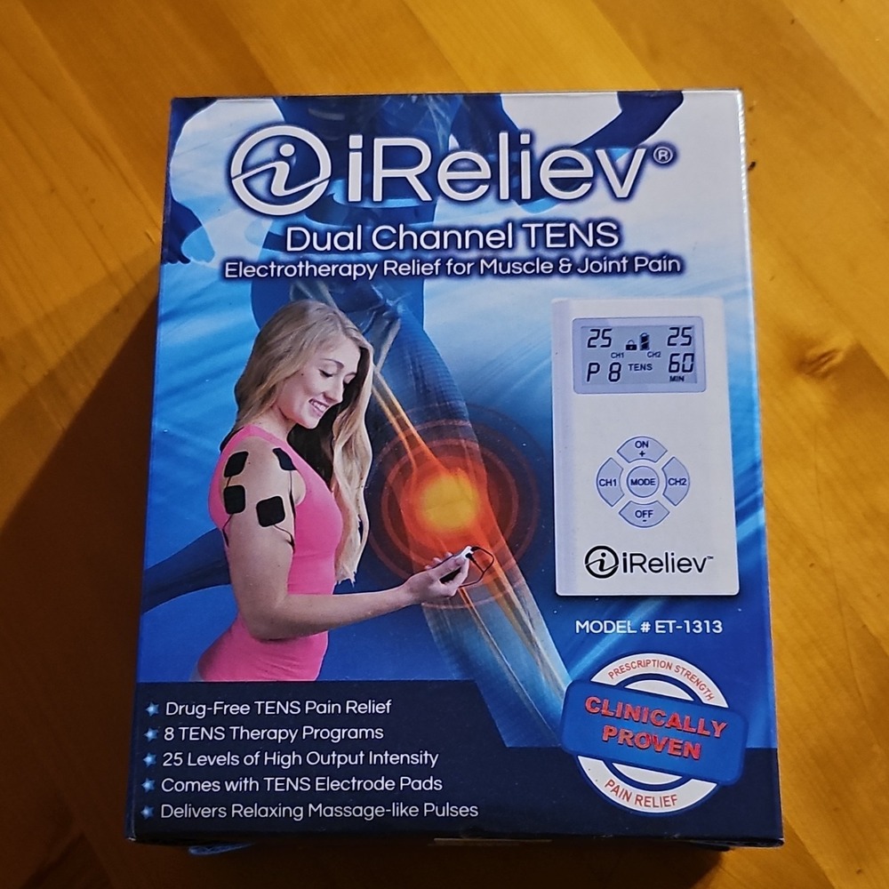 iReliev ET-1313 Dual Channel TENS Unit for Muscle & Joint Pain Relief